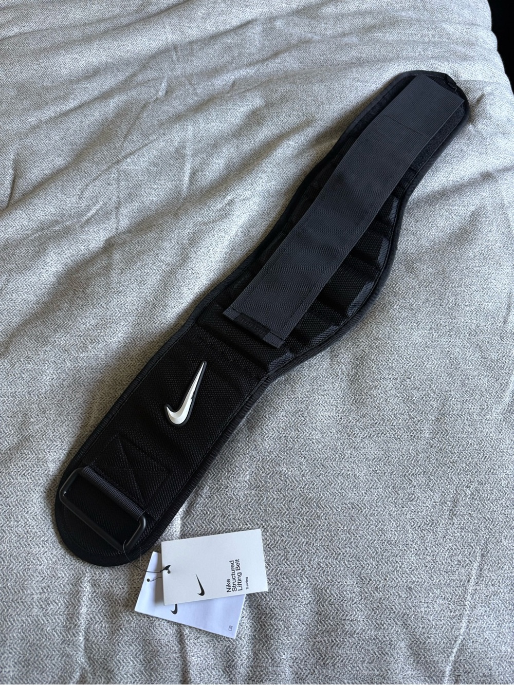 Nike Black Padded Lifting Belt with Metal Loop